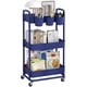 thumbnail image 1 of Carrito utilitario JIUYOTREE de plástico de 3 niveles, color azul enrollable, 1 of 8