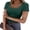 Forest Green, variant on ANRABESS Women Short Sleeve Tops Scoop Neck Ribbed Knit Slim Fitted Basic Tee Shirt Casual Summer Clothes 2026 Spring Outfits White XS