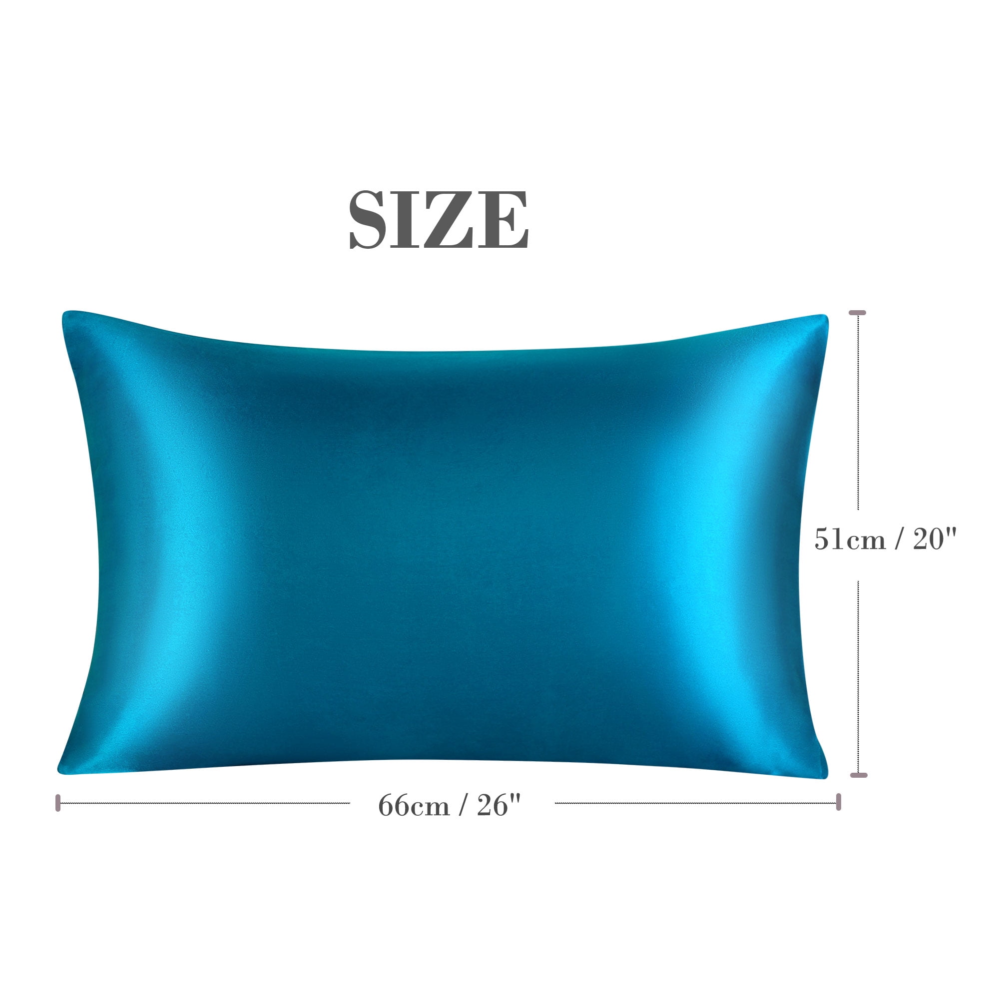 Unique Bargains Satin Envelope Closure Pillowcases Set of 2 Peacock Blue 20"x26"