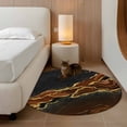 thumbnail image 2 of Round Rugs 3Ft, Brown Marble Round Area Rug Washable Indoor Throw Carpet, Gold Abstract Vintage Modern Ombre Art Small Non Slip Circle Rug for Bedroom Living Room Home Decor Aesthetic, 2 of 8