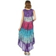 thumbnail image 2 of Sakkas Ombre Floral Tie Dye Tank Sheath Caftan Cotton Dress - Purple - One Size, 2 of 5