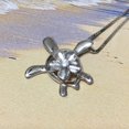 thumbnail image 3 of Beautiful Hawaiian Sea Turtle Plumeria Necklace and Earring, Sterling Silver Turtle Plumeria CZ Pendant, N6141S Birthday Valentine Mom Gift, 3 of 10