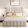 thumbnail image 2 of Bellemave Full Size Linen Upholstered Platform Bed With Hydraulic Storage System Wood Bed Frame with Underneath Storage Lift Up Storage Bed with Headboard and Wooden Slats Support, Beige, 2 of 9
