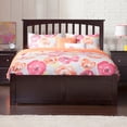 thumbnail image 3 of AFI Mission Queen Wood Platform Bed with Footboard & Twin XL Trundle, Espresso, 3 of 8