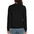 thumbnail image 5 of Aiyino Women's Long Sleeve Knit Cardigan Plus Size Sweater Basic Crew Neck Button Down Knitwear Coat Top,Black XL, 5 of 9
