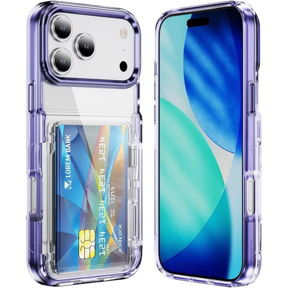 Case for iPhone 17 Pro Max,Multi-Function Military Grade Wallet with Kickstand Card Holder Slim Drop Protective Shockproof Phone Case for iPhone 17 Pro Max,6.9 Inch 2025 (Purple)