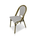 thumbnail image 4 of Source Furniture Paris Resin Wicker Patio Dining Side Chair in Gray & White, 4 of 6