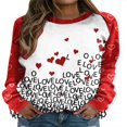 thumbnail image 1 of AMERTEER Chandails en Molleton de la Saint-Valentin pour Femmes Manches Longues Col Rond Pull, 1 of 2