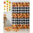 thumbnail image 2 of Fall Shower Curtain Autumn Maple Leaves Bathroom Curtains with Hooks, Waterproof Fabric Autumn Leaf Linen Plaid Thanksgiving Bath Shower Curtains Set for Bathroom Bathtubs Decor 72x84 Inch, 2 of 7
