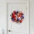 thumbnail image 4 of PALIFEUR 4th of July Wreath for Front Door, 15.75 Inch Patriotic Wreaths, Artificial Floral Spring Wreaths Decorations for Memorial Day Independence Day Veterans Day, Red Blue White, 4 of 7