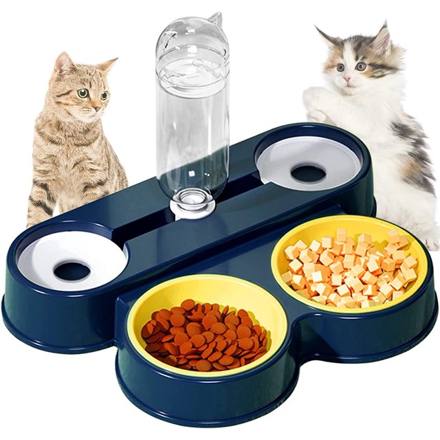 Comederos para gatos TUNC juego de comederos 4 en 1 para gatos y perros pequeños Sencillez