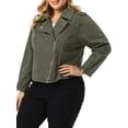 thumbnail image 5 of MODA NOVA Juniors Plus Size Denim Inclined Zip Motorcycle Jacket, 5 of 7