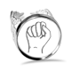 thumbnail image 1 of Linea de dibujo Patron gesto apretados Anillo de compromiso de boda de amor ajustable Unbranded M, 1 of 3