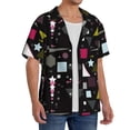 thumbnail image 2 of Rateoe Colorful Geometry Pattern Men's Short Sleeve Classic Shirt, Casual Short-Sleeved Shirt, Lightweight Summer Shirt, Cuban Collar Shirt,Button-Front Shirt-XX-Large, 2 of 5