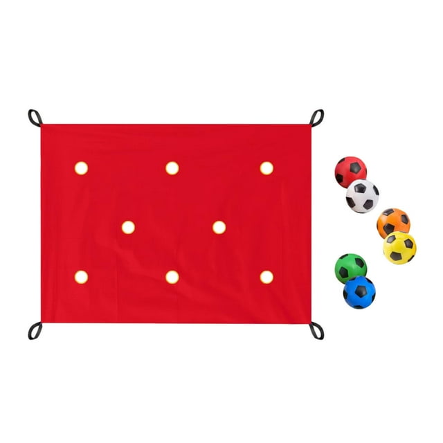 Juego de construcción de equipos con lona y 6 pelotas de poliuretano, divertido juego de aprendizaje y trabajo en equipo. Rojo