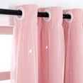 thumbnail image 6 of Psoiuetr Blackout Gradient Ombre Curtains for Kids Girls Bedroom Living Room Decor Rainbow Double Layers Star Cut Out Stripe Pink Grommet Window Curtains,52"x84",1 Panel, 6 of 7