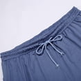 thumbnail image 5 of DuoJiaJ Women's Solid Color Casual Loose Elastic Waist Drawstring Harem Casual Pants Women's Wide Leg Pants Blue M, 5 of 5