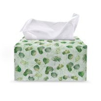 Psesaysky PU Leather Tissue Box Cover Rectangular Green Floral Tissue Holder Dispenser Paper Cover Case Napkin Holder St. Patrick Home Decor for Bathroom living room office car kitchen