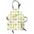 thumbnail image 1 of Nursery Apron Yellow and Grey Cute Elephant Collection Cartoon Animals with Different Patterns, Unisex Kitchen Bib Apron with Adjustable Neck for Cooking Baking Gardening, Yellow Grey, by Ambesonne, 1 of 3