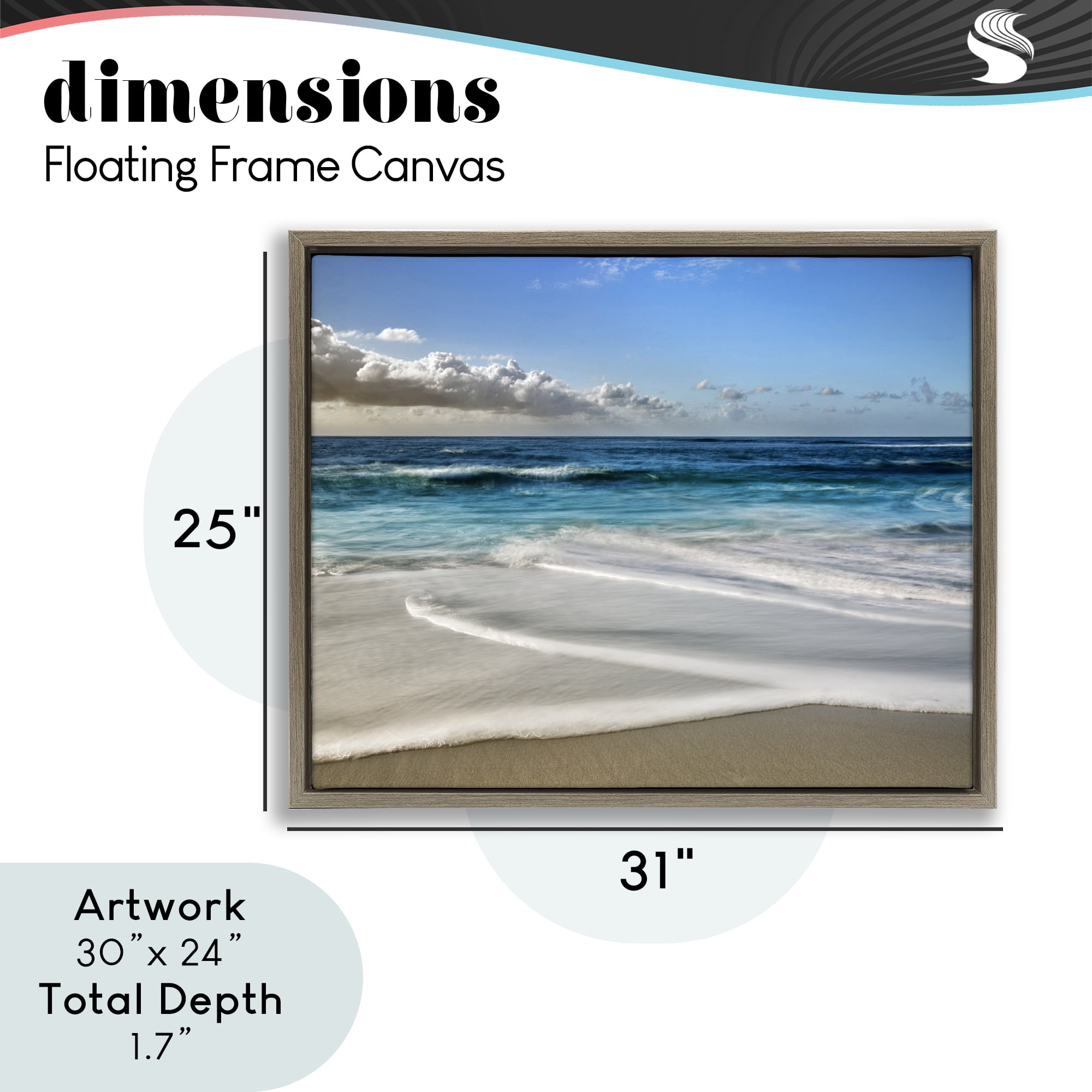 Stupell Industries Morning Foam on Shore Brown Framed Floater Canvas Wall Art, design by Superstock
