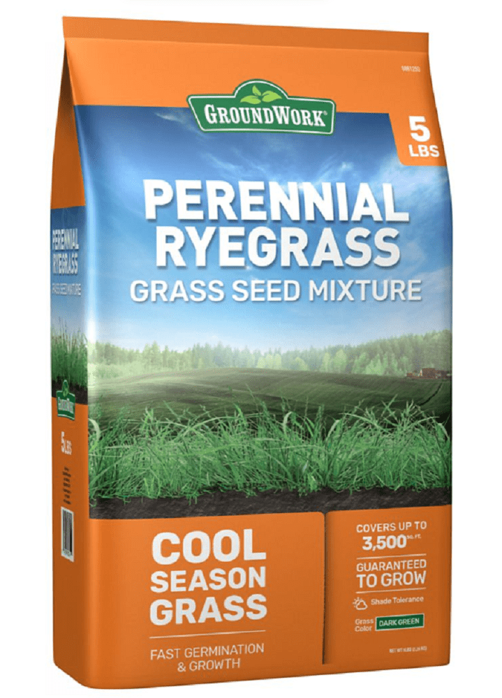 GroundWork 201AX0004UC5 Perennial Ryegrass Coated Grass Seed, 5 lb
