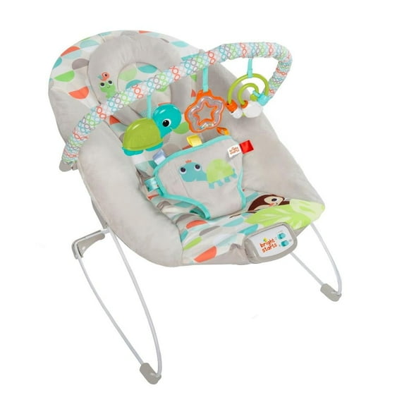 Bouncer Bright starts con vibraciones tranquilizadoras, telas de felpa y apoyacabeza contorneado