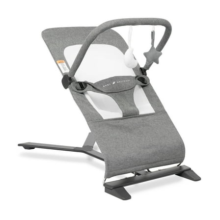 Open Box Baby Delight Alpine Deluxe Portable Baby Bouncer, for Infants 0-6 Months, Charcoal Tweed