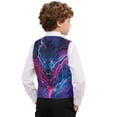 thumbnail image 2 of Garronmavis Cool Wolf Boys Outerwear Vests Lightweight Sleeveless Slim Fit Casual Vests Outfit Fashion 3-button Single Breasted Closure & 2 Slit Pockets Warm Fall Winter Coats, 2 of 7