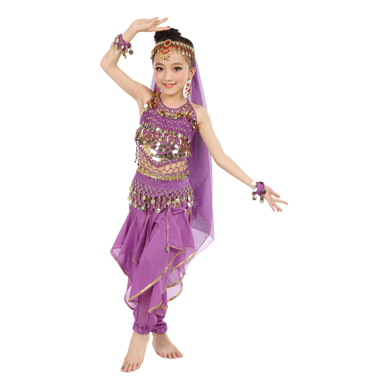 Rovga Outfits For Girls 6Pc Handmade Children Belly Dance Kids Belly