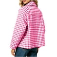 thumbnail image 6 of BXJX Womens Plaid Shackets, Lightweight Button Down Long Sleeve Lapel Collar Shacket Jackets with Pockets Pink Size 2XL, 6 of 7