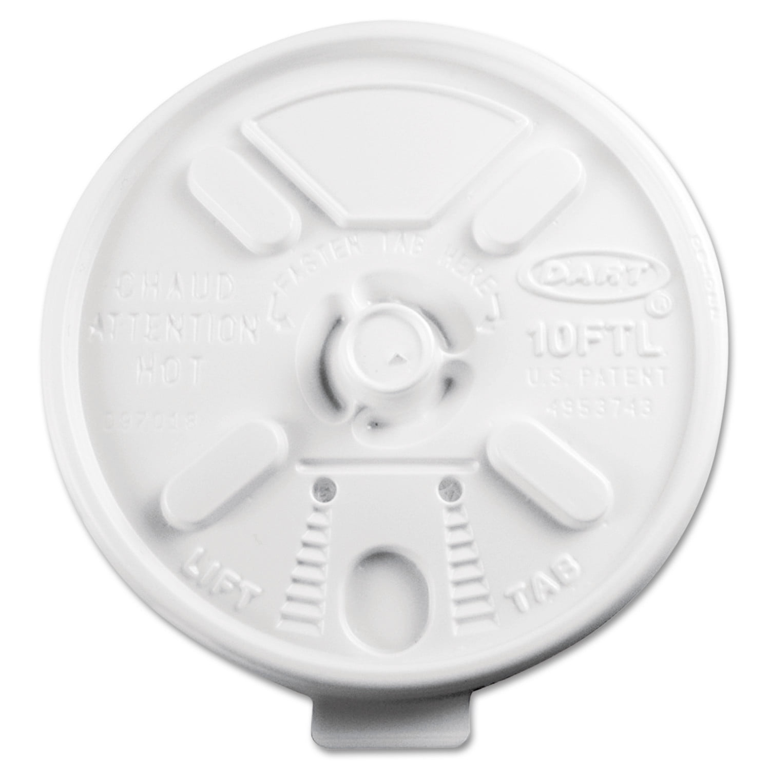 Dart LiftnLock Coffee Cup White Lids, 1000 count