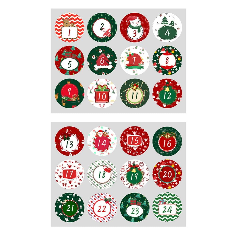 Jolly Christmas Advent Calendar Number Stickers 1-24 Cute Christmas  Calendar Stickers for Crafting Christmas DIY Labels - Walmart.com