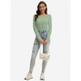 thumbnail image 4 of Womens Crewneck Long Sleeve Casual Basics Fall Solid T-Shirt, 4 of 6