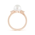 thumbnail image 2 of Angara South Sea Cultured Pearl Bypass Ring with Diamond Trio in 14K Rose Gold for Women | June Birthstone Jewelry for Her, 2 of 8