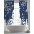 thumbnail image 5 of Christmas Snowman Sheer Curtains 84 inches Long, Classic Winter Christmas Tree Deep Blue Light Filtering Sheer Window Curtains Rod Pocket Voile Drapes for Bedroom Living Room, 2 Panels 52"W x 84"L, 5 of 7
