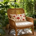 thumbnail image 5 of Linen Embroidery Throw Pillow Cover Red Spotted Leaf Decorative Cushion Case Fall Pillowcase for Sofa Couch 18x18 by OVFUIZ, 5 of 6