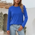 thumbnail image 2 of Long Sleeve Shirts for Women Solid Crew Neck Thermal Tops Lightweight Base Layer Undershirt Tees 2025, 2 of 7