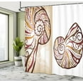 thumbnail image 5 of Ambesonne Ocean Shower Curtain, Seashells Abstract Boho, 69"Wx75"L, Pale Brown Cream, 5 of 5