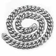 thumbnail image 2 of Silver Gold Black Stainless Steel Cuban Link Chain Necklace for Men Jewelry, 2 of 4
