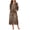 Leopard Print, variant on Women Zipper Robe 3/4 Sleeves Loungewear Dress Full Length Sleepwear Pockets Housecoat Nightgown Long Bathrobe