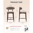thumbnail image 4 of EOP Single Barstool, Mid Century Counter Height Barstools with Curved Back, Upholstered Kitchen Bar Chairs with Wood Legs for Kitchen Island Dining Room, Camel, 4 of 9