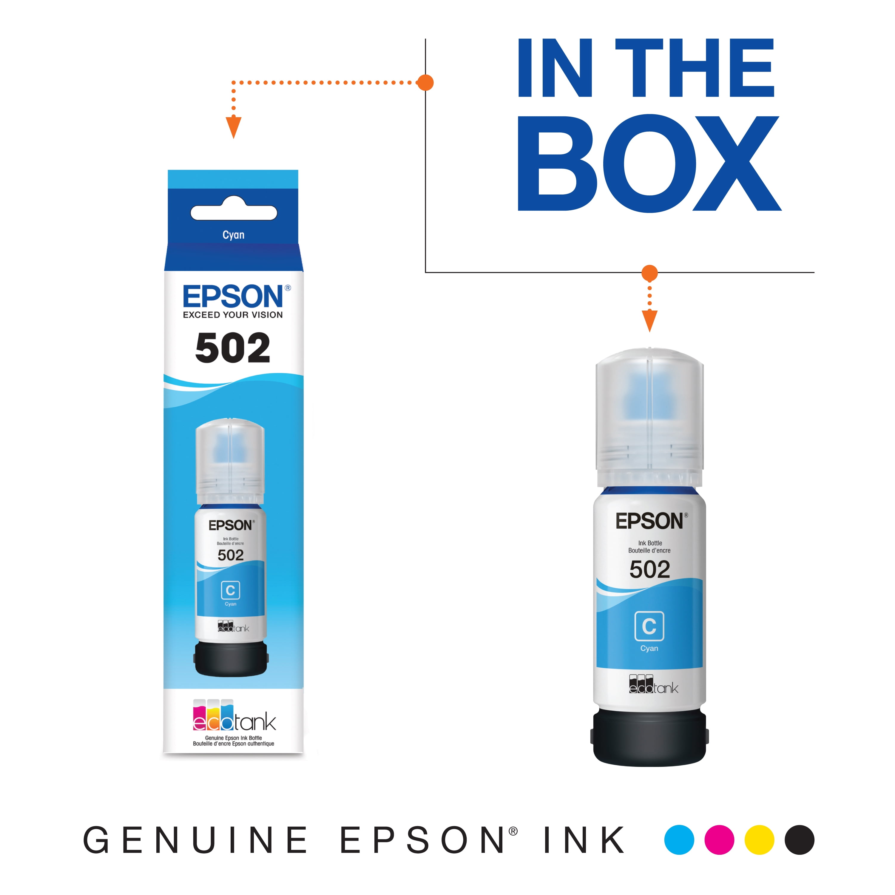 Epson® 502 EcoTank® Pigment Black Ink Bottle, T502120-S - Zerbee