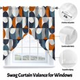 thumbnail image 3 of Vintage Mid-Century Swag Valances for Windows 2 Pack Modern Abstract Geometric Orange White Swag Kitchen Curtains 36 Inches Long Rod Pocket Short Window Treatment for Kitchen Bathroom 28"x36", 3 of 8