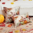 thumbnail image 4 of Fall Pillow Covers 18x18 inch Set of 2 Orange White Pumpkin Fallen Leaves Decorative Outdoor Throw Pillow Covers Autumn Thanksgiving Farmhouse Decoration for Home Couch TH27-A18, 4 of 6