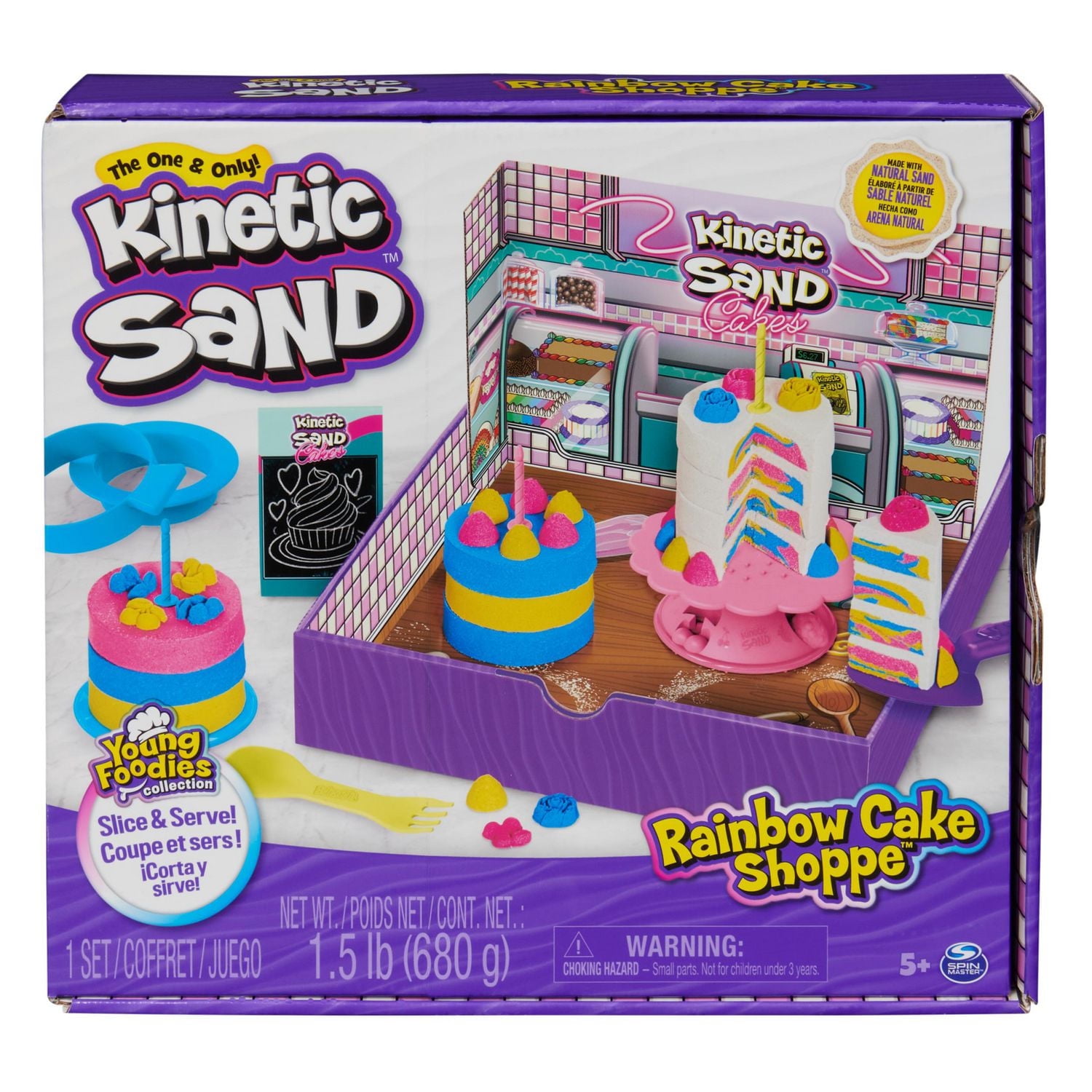 Kinetic Sand Rainbow Cake Shoppe, Play Sand, 10 Kitchen Tools and
