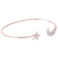 thumbnail image 2 of Moon Bracelet Rhinestone Opening Beautiful Stars Adjustable Fashionable Shining Bracelet for Woman (Rose Golden), 2 of 7