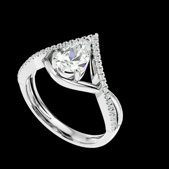 2.18 Carat Beautiful Pear Cut Moissanite Diamond Engagement Ring Solid 14K White Gold Size 7 (D/VVS1) by Diamond-Capitals