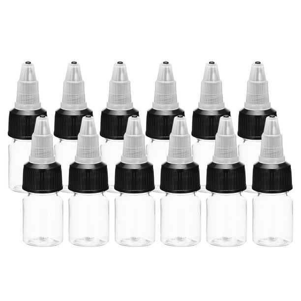 Uxcell 12Pcs 0.15oz/5ml Botellas Exprimibles, Botellas Dispensadoras Transparentes con Tapas de Rosca, Botella Plástica para Ketchup, Mostaza y Manualidades