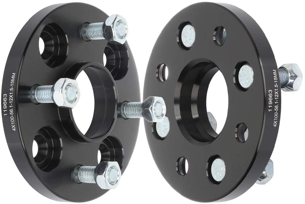 ECCPP Wheel Spacers 4x100 12x1.5 56.1 15mm black Compatible with 1979-1989 Honda Accord 2006-2019 Honda Fit 