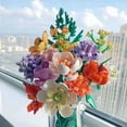 thumbnail image 2 of Blocks Flower Bouquet Rose Building Block 3D Flower Model Valentine‘s Day DIY Block Brick Toy Kit for Girl Friend Adult Craft Gift, 2 of 7